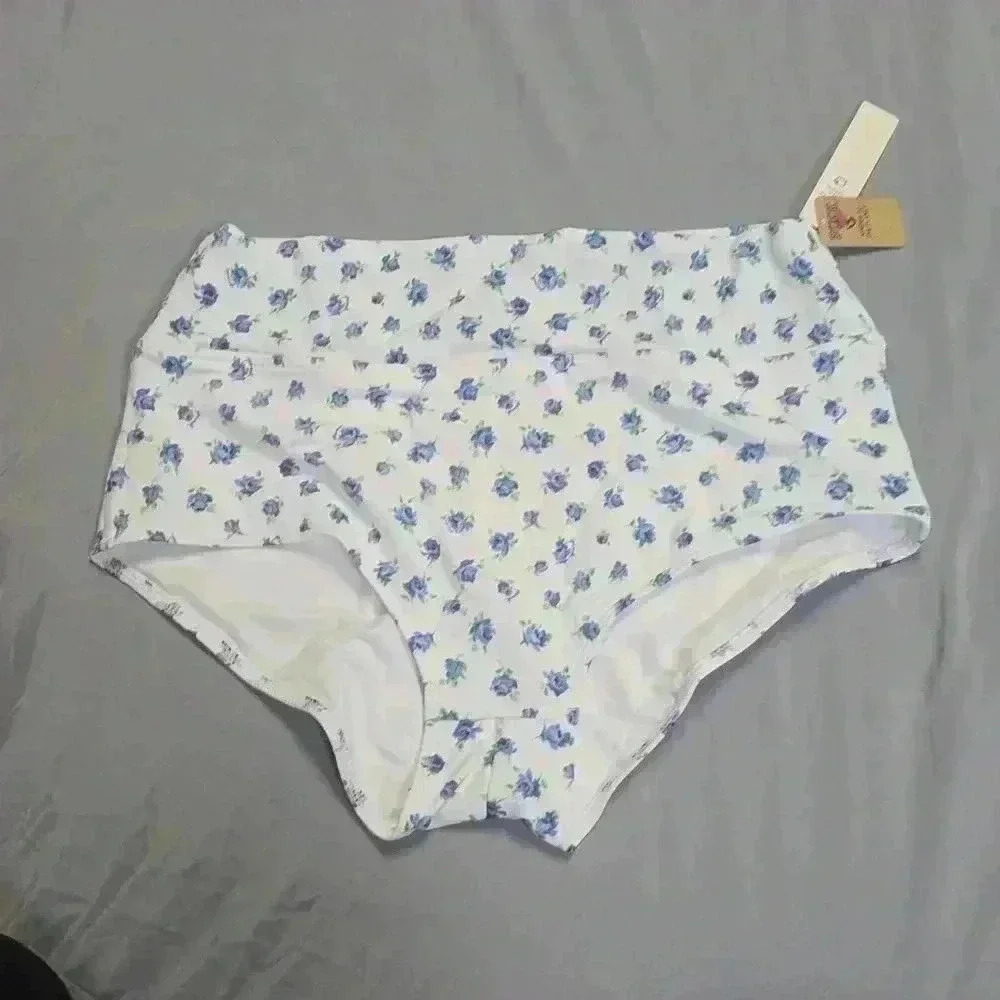 Pink VS high waisted swim bottom new with tags size large